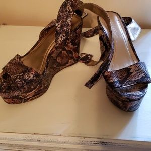 Platform wedge heels